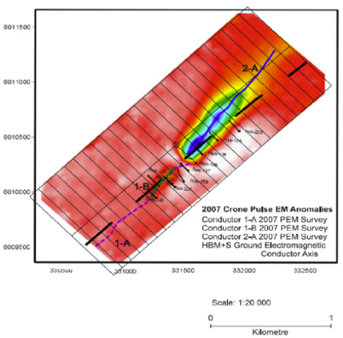 Pulse Time Domain Electromagnetic (PEM) Untersuchung von Crone Geophysics